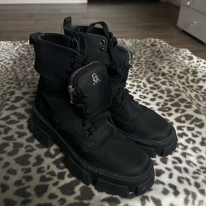 Steve Madden Black Combat Boots